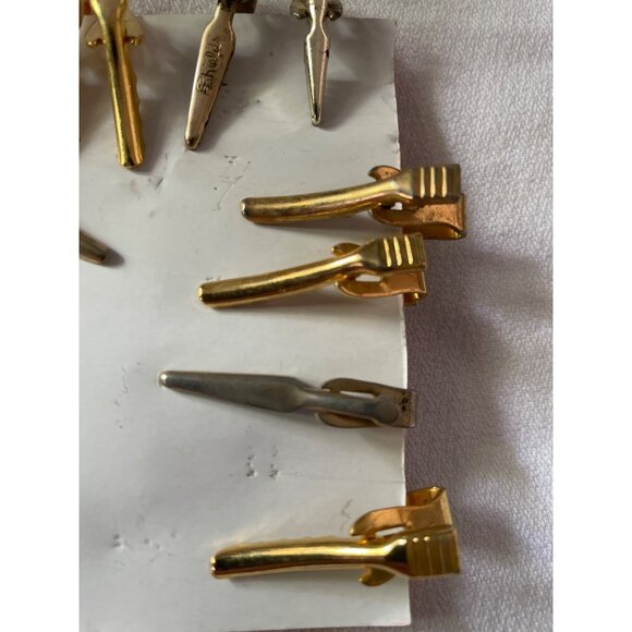 Vintage Tie Clip Collection Gold & Silver Tone Mens Assorted Designs - Picture 6 of 16